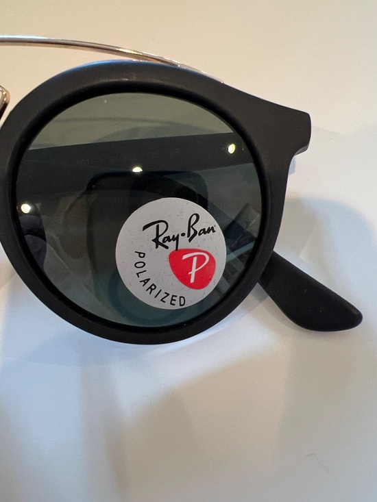 New Authentic Ray-Ban Sunglasses Metal & Black Plastic Polarized Green Lenses main image 4